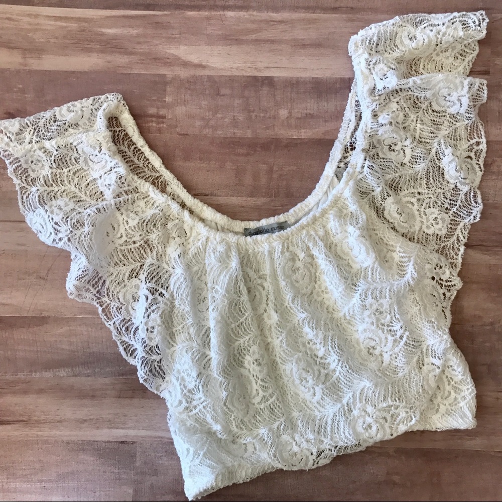 White Lace Crop Top